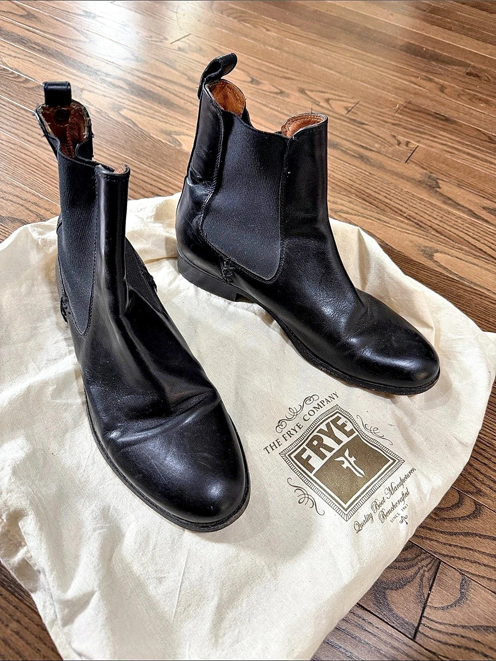 Frye Tyler Chelsea Black Leather Ankle Boots